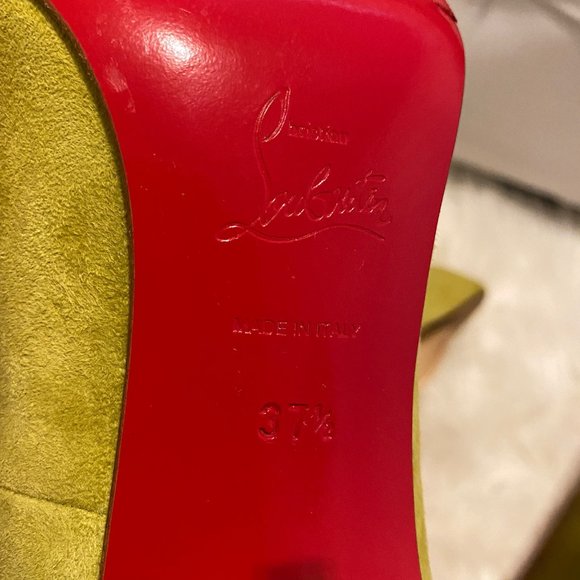 Christian Louboutin Green Suede Ron Ron Pumps SZ 37.5 - Picture 9 of 9